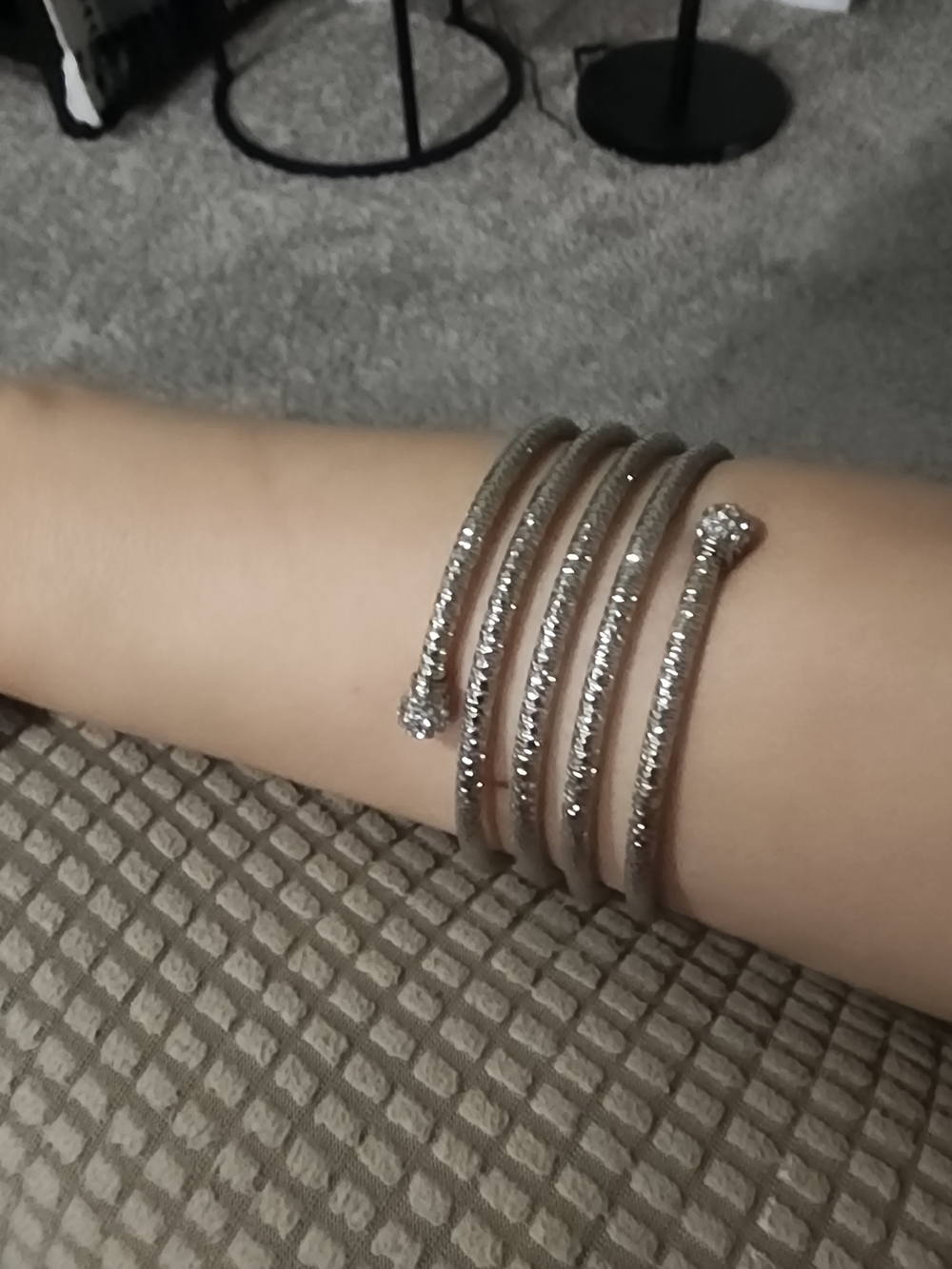 Elegant Silver-Tone Spiral Wrap Bracelet